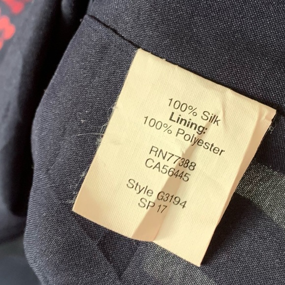 Madewell 100% Silk Painted Clover Dress Bell Sleeve Shift - Picture 11 of 14